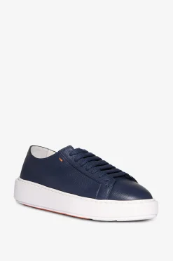 Niedrige Leder-Schnürsneakers