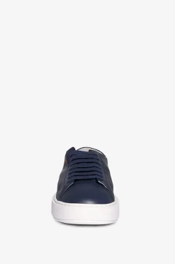 Niedrige Leder-Schnürsneakers
