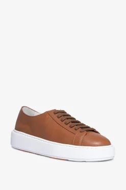 Niedrige Leder-Schnürsneakers