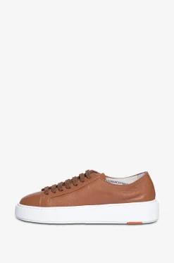 Niedrige Leder-Schnürsneakers
