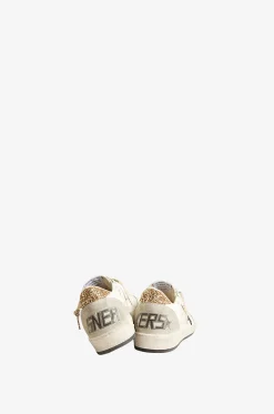Niedrige Ledersneakers mit Glitter Ballstar