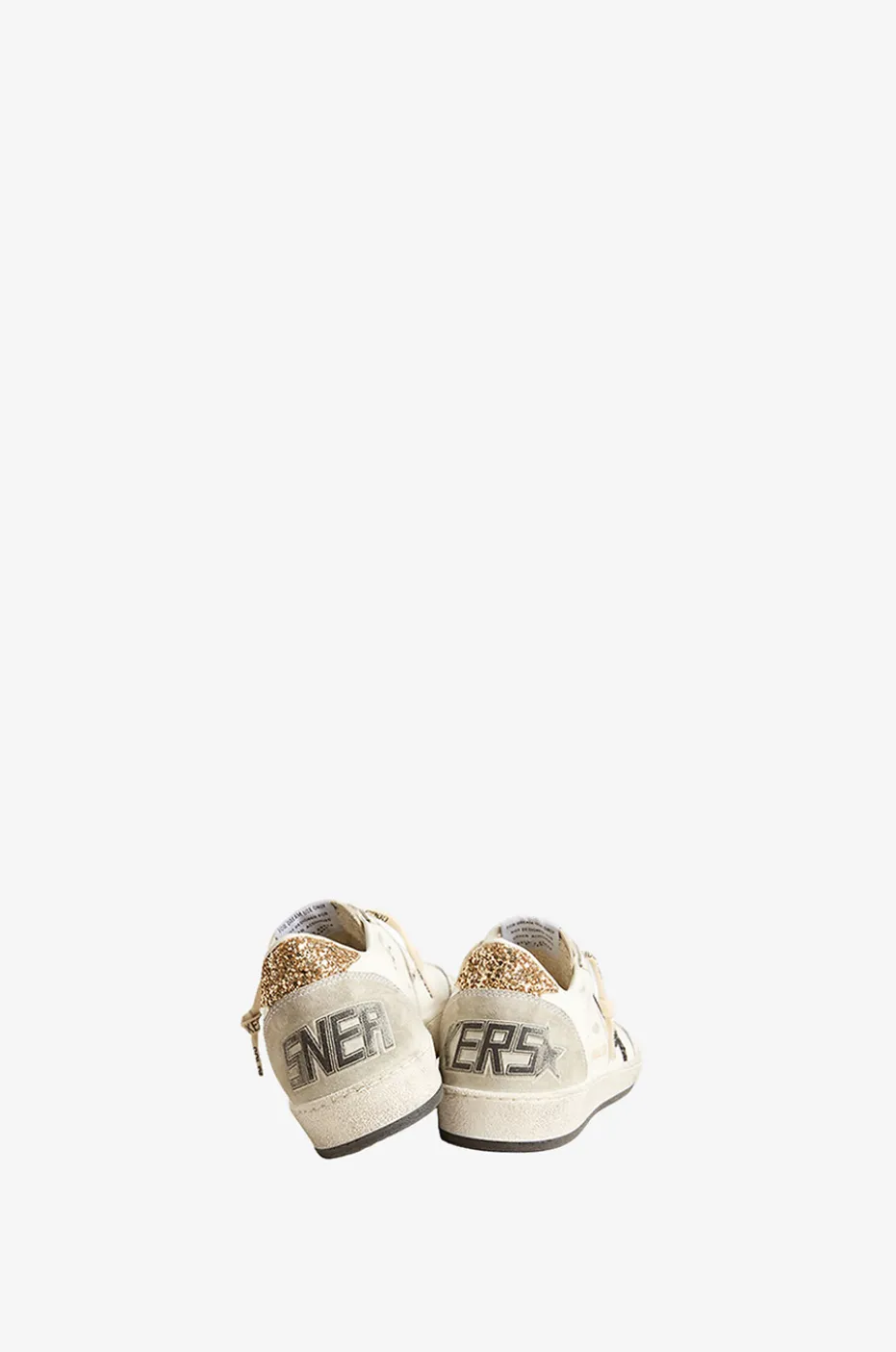 Niedrige Ledersneakers mit Glitter Ballstar