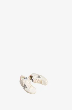 Niedrige Ledersneakers mit Glitter Super Star