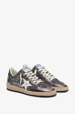 Niedrige Ledersneakers mit Glitzerdetails Ball Star