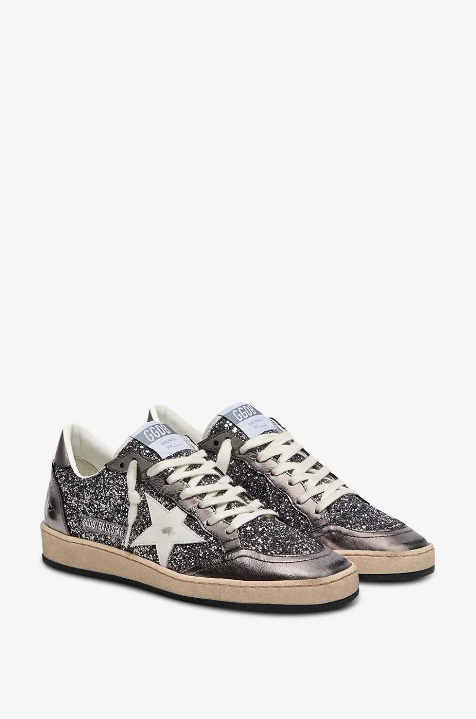 Niedrige Ledersneakers mit Glitzerdetails Ball Star