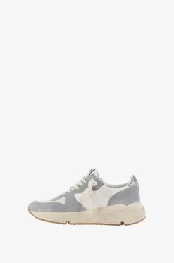 Niedrige Materialmix-Sneakers mit Glitter Running Sole