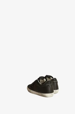 Niedrige Nappa- und Wildledersneakers mit Glitter Super Star