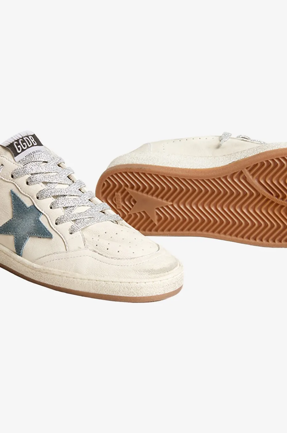 Niedrige Nappaledersneakers mit Metallic-Leder Ballstar