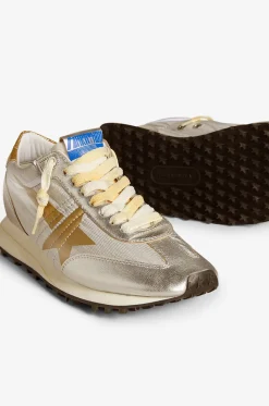 Niedrige Ripstop-Sneakers mit Metallic-Leder Marathon