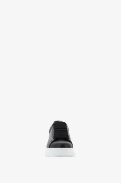 Niedrige Schnürsneakers aus Glattleder Oversized