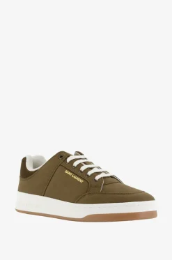 Niedrige Schnürsneakers aus Gabardine und Wildleder SL/61