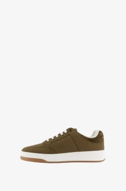 Niedrige Schnürsneakers aus Gabardine und Wildleder SL/61