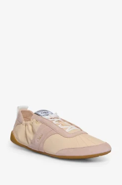 Niedrige Schnürsneakers aus Nylon und Wildleder Kick