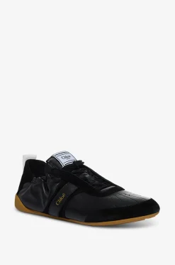 Niedrige Schnürsneakers aus Leder und Wildleder Kick