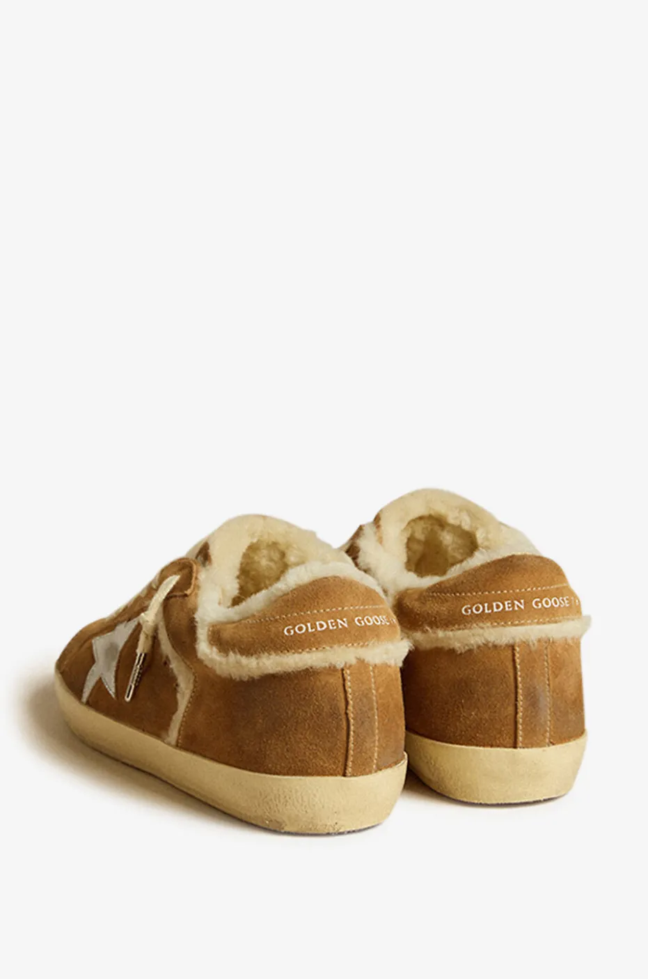 Niedrige Shearling- und Metallic-Leder-Sneakers Super-Star