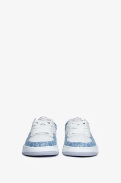 Niedrige Sneakers aus Denim und Leder 4G