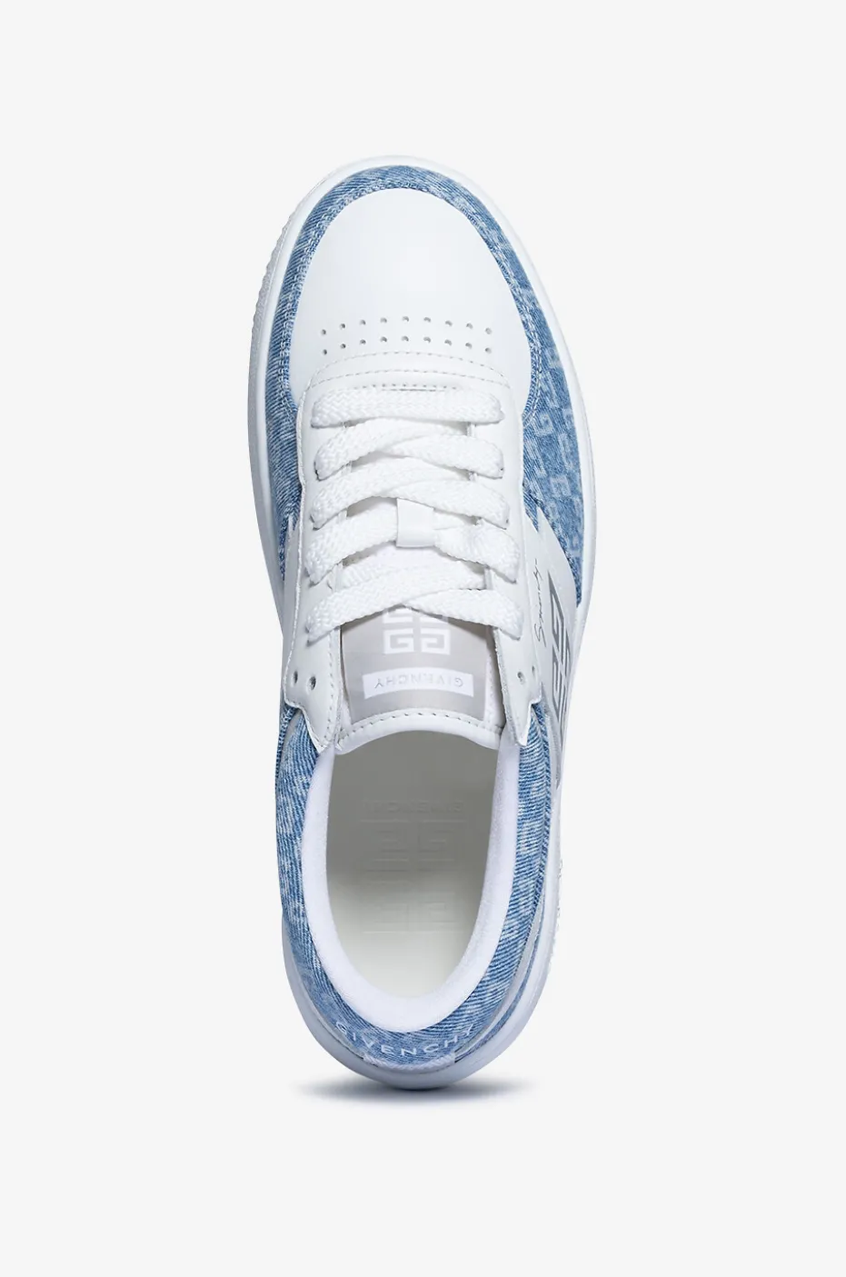 Niedrige Sneakers aus Denim und Leder 4G
