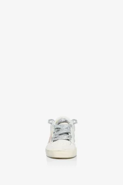 Niedrige Sneakers aus genarbtem Leder mit rosa Stern Ball Star