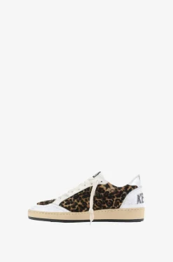 Niedrige Sneakers aus Leo-Kalbshaarleder Ball Star