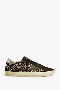 Niedrige Sneakers aus Wildleder mit Kristallen Super-Star