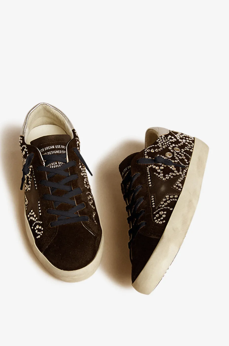 Niedrige Sneakers aus Wildleder mit Kristallen Super-Star