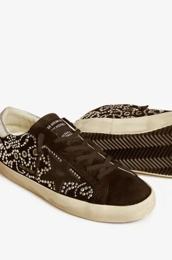 Niedrige Sneakers aus Wildleder mit Kristallen Super-Star