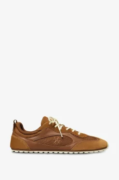 Niedrige Sneakers aus Wildleder und Mesh Field