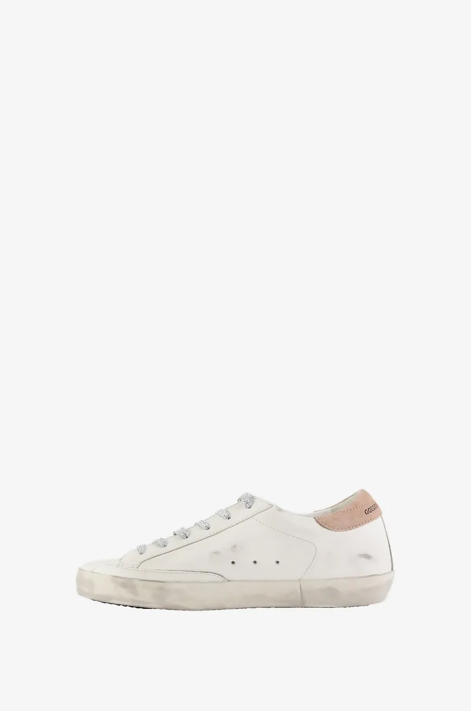 Niedrige Sneakers mit rosa Stern und silbernen Schnürsenkeln Super-Star