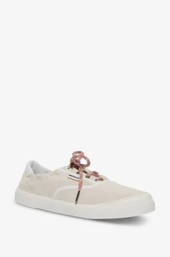 Niedrige Sneakers mit Schnürung aus Leder und Wildleder Vera