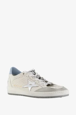 Niedrige Sneakers mit Silberstern und Glittersohle Ball Star