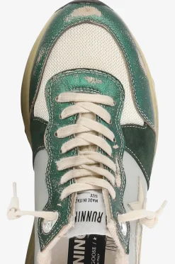Niedrige Used-Look-Sneakers mit Metallic-Details Running Sole