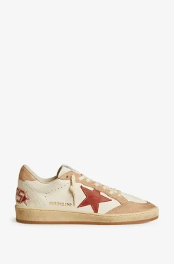 Niedrige Used-Look-Sneakers aus Nappa- und Wildleder Ball Star