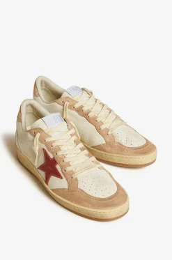 Niedrige Used-Look-Sneakers aus Nappa- und Wildleder Ball Star
