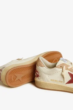 Niedrige Used-Look-Sneakers aus Nappa- und Wildleder Ball Star