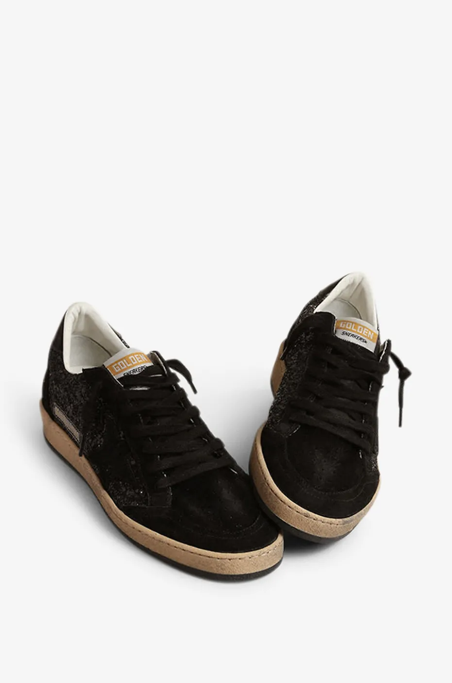 Niedrige Wildledersneakers mit Glitter Ball Star