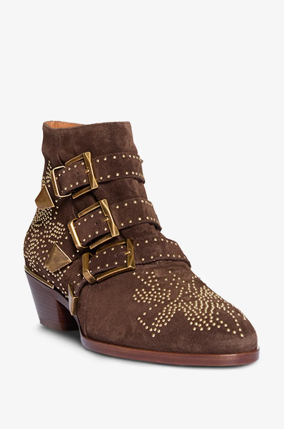 Nietenbesetzte Wildlederstiefeletten Susanna 40
