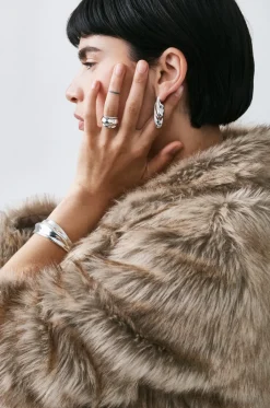 Ohrklemme aus Silber Wave Cuff