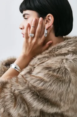 Ohrringe aus Silber Statement Wave
