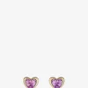 Ohrstecker aus Gelbgold und Saphir Mini Heart