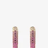 Ovale Gelbgoldcreolen Diamond & Pink Sapphire