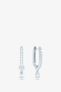 Ovale Minicreolen aus Weissgold und Diamanten Allday Huggies Diamond Drop