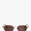 Ovale roségoldene Metallsonnenbrille GG