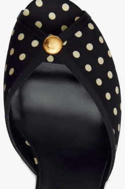 Peeptoe-Pumps aus getupfter Seide Paula 75