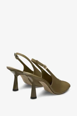 Peep-Toe-Slingback-Pumps aus Lackleder Val 85
