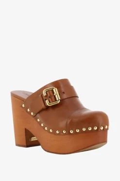Plateau-Clogs aus Glattleder Jeannette