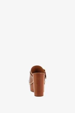 Plateau-Clogs aus Glattleder Jeannette