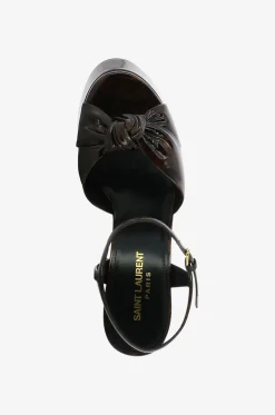 Plateau-Sandalen aus Leoparden-Lackleder Bianca 85