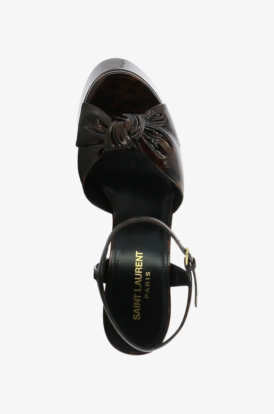Plateau-Sandalen aus Leoparden-Lackleder Bianca 85