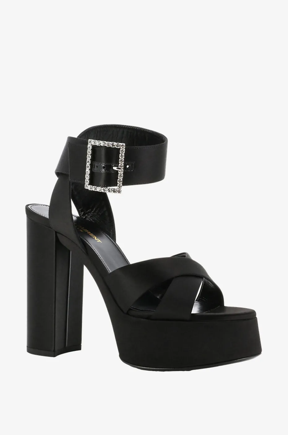 Plateausandalen aus Satin Bianca 85