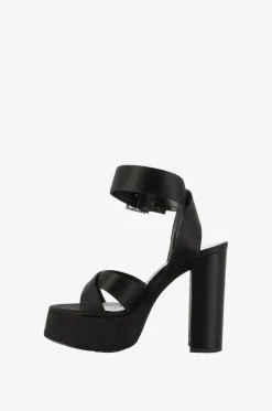 Plateausandalen aus Satin Bianca 85